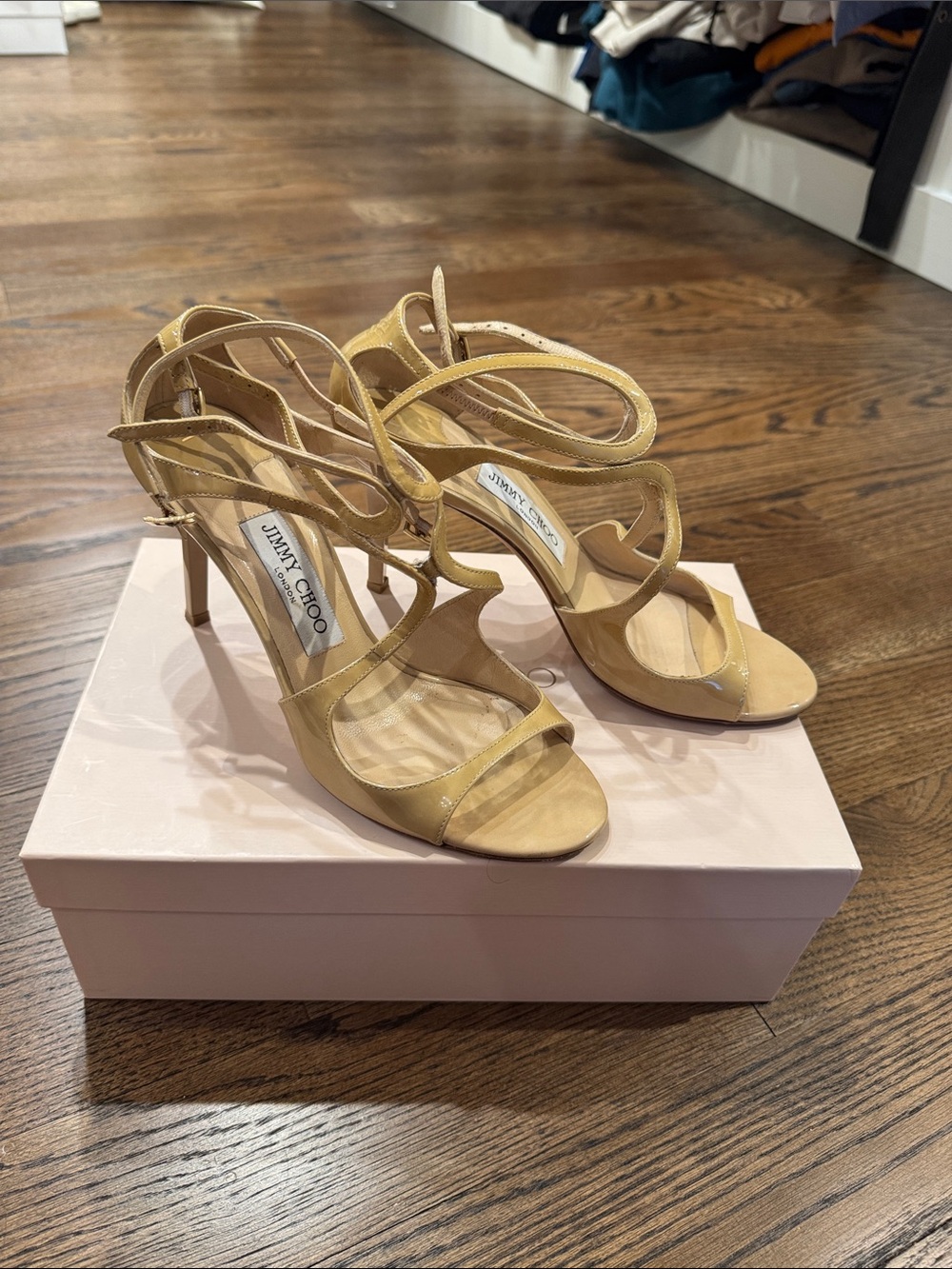 Jimmy Choo Women's Strappy Heeled Sandals in beige